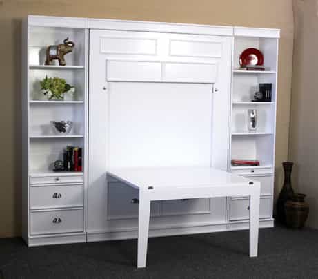 Barrington Table Bed White Finish Closed - Wallbeds n More Phoenix