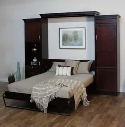 Wall Bed - Glen Ellyn with Full Cabinets and Bedding