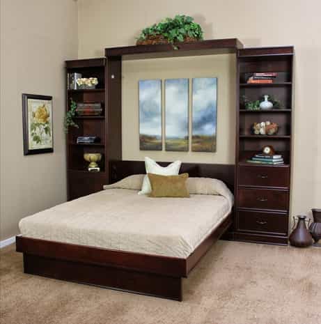 Portola Wall Bed With Dark Finish and Open